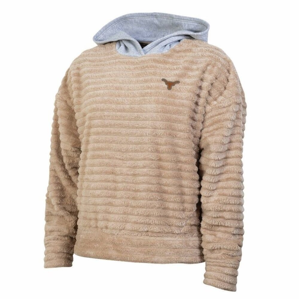 NWT NCAA Texas Longhorns Women's Oatmeal Fashion Hooded Sweatshirt - XL
